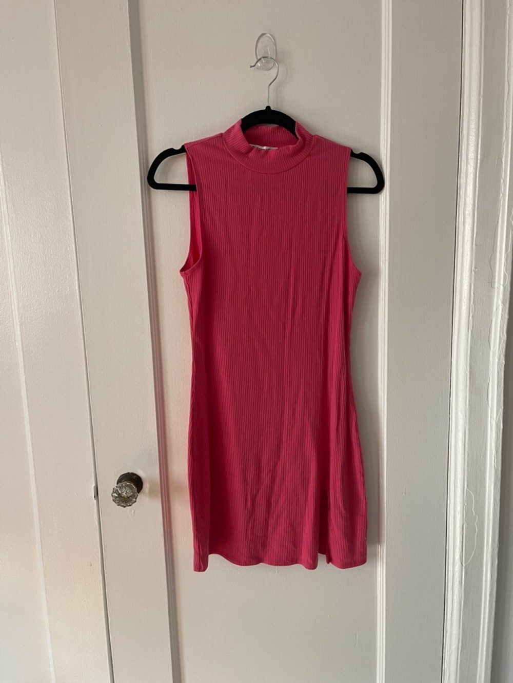 Reformation Pink Sleeveless Mock Ribbed Neck Mini Dress - Picture 3 of 9